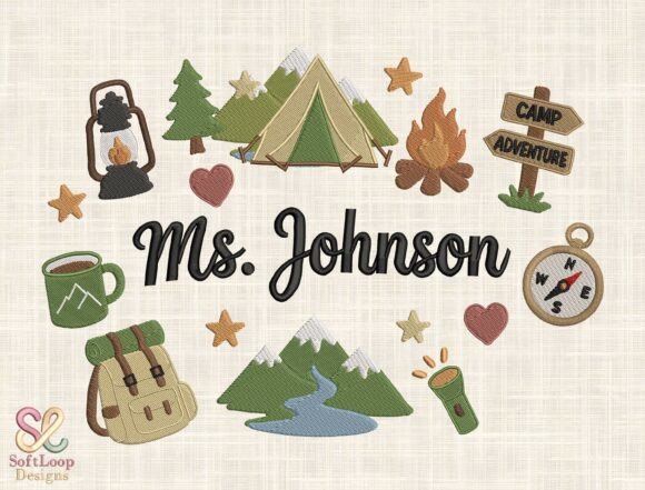 Custom Camping Adventure Embroidery File