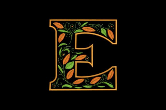 Floral Alphabet Letter E