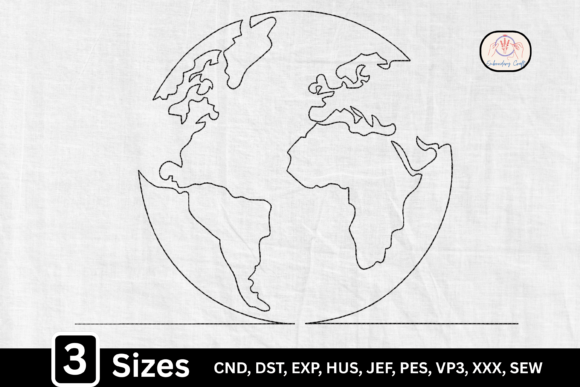 Minimal World Map Line Art Earth Globe