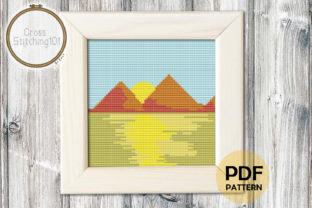 Mountain Scenery Modern Cross Stitch
