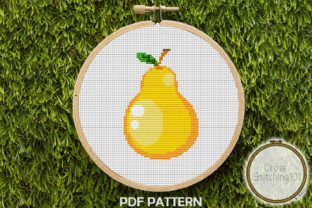 Yellow Pear Modern Cross Stitch Pattern